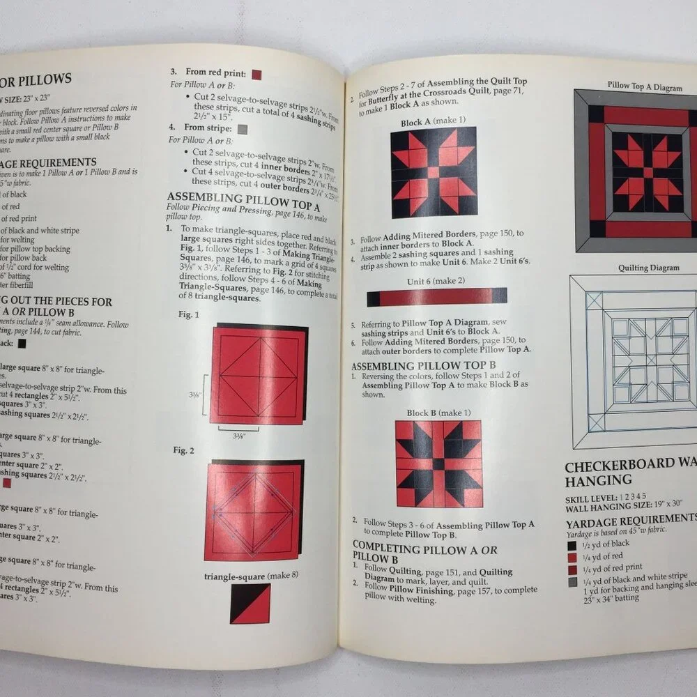 Leisure Arts Quick-Method Quilts Book Quilting Sewing Diagrams Patterns Designs